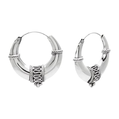 WeLoveSilver - Oorringen zilver - Brede Bali hoops - 925 sterling