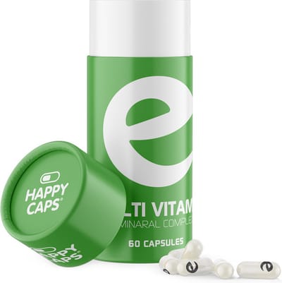Happy-Caps MULTI VITAMIN | 60-capsules | dagelijkse multi vitaminen | clean, helder, in balans | Werk aan gezondheid