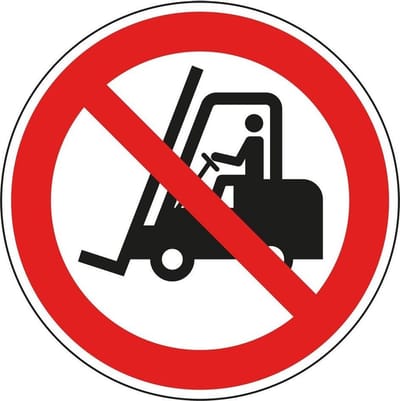 Verboden voor heftrucks sticker - ISO 7010 - P006 100 mm
