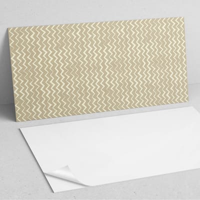Coloray Wandpanelen Zelfklevend - Zigzagpatronen op de textuurachtergrond PVC Wandpaneel - 100 cm x 50 cm - Beige Wandbekleding Zelfklevend - 1 stuk - Mozaïeken Wandpanelen Zelfklevend - Wandpanelen Keuken - Wandpaneel Badkamer