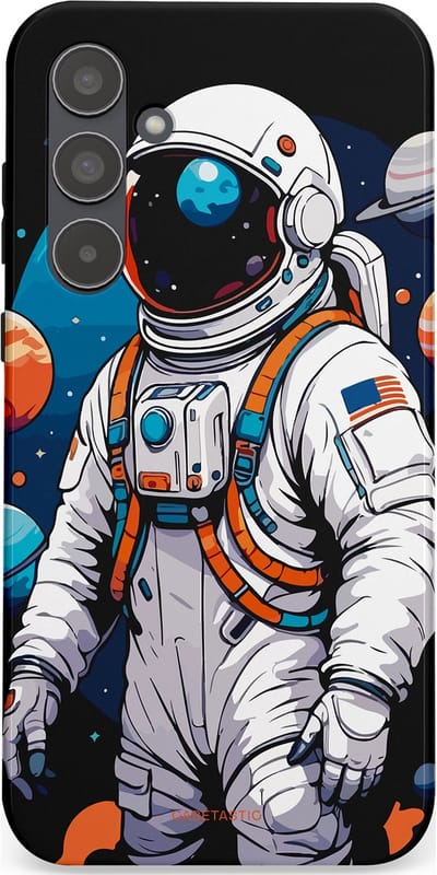 Casetastic Hoesje Geschikt voor Samsung A55 - Stijlvolle Beschermende Duo-layer Case - Astronaut in space