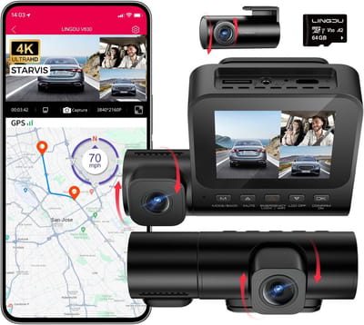Dashcam 4K + 1080p met GPS en nachtzicht
