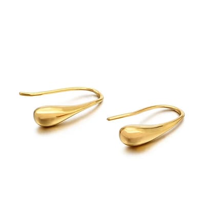 Druppel oorbellen - Goud kleurige dames oorhangers - Stainless Steel - Waterproof -
