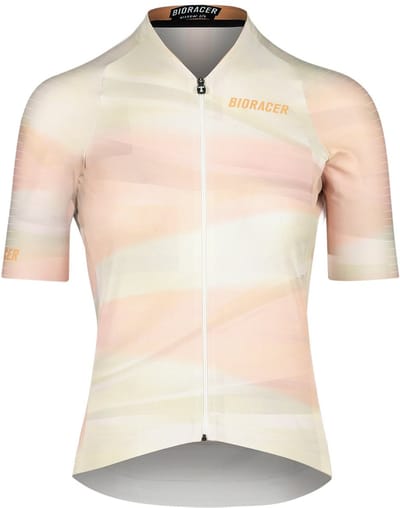 BIORACER Icon Puncheur - Fietsshirt Zomer - Dames - Beige - Korte Mouw - Ademend & Aansluitend - Maat XL