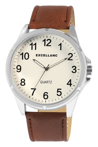 EXCELLANC Herenhorloge kunstleer Mineralglas