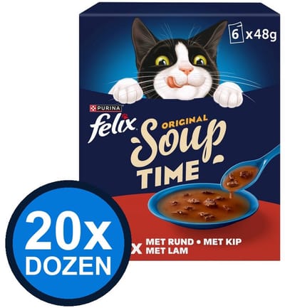 20x Felix - Soup Countryside Selectie Multipack - Kattenvoer Natvoer - 288 g