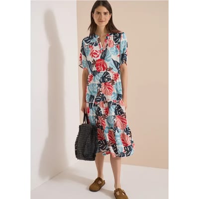 Midijurk met split in de hals en print