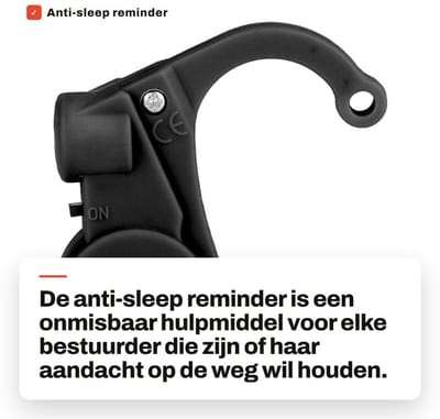 Dailygoods- Slaap-alarm Compact - Anti-slaap-herinnering - Lichtgewicht - Duurzaam ABS - Geschikt voor rechteroor - Geluidssignaal bij slaperigheid - Oorbel