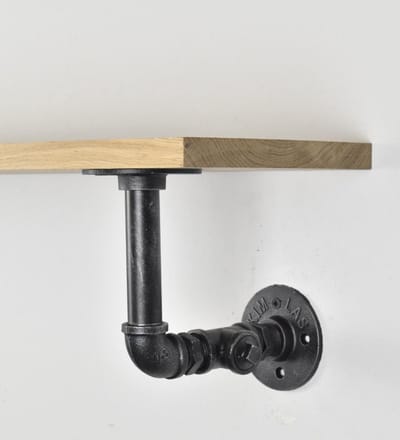 Barnwoodweb Stalen Plankdragers 'Pipe' - 17x18 cm - Industrieel Design in Mat Zwart - Inclusief Bevestigingsmateriaal- Stalen Schapdragers