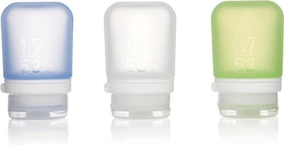 Human Gear - GoToob+ 3-Pack Small - - herbruikbaar - reisflacon - lekvrij - lichtgewicht - 53ml - Clear / Green / Blue