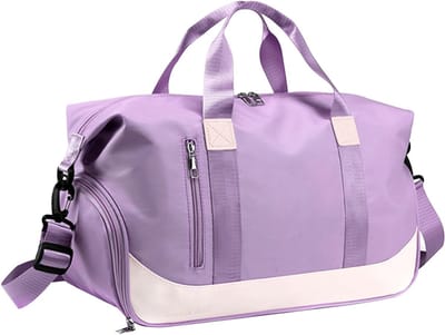 Waterdichte Sporttas van 35L voor Weekenduitstapjes met Schoencompartiment, Ideaal voor Yoga en Reizen, Paars