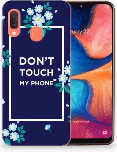 Samsung Galaxy A20e Silicone-hoesje Flowers Blue DTMP