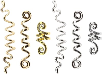 Dailygoods- Haarkralen 6 Stuks - Spiraalvormige Dreadlock Kralen - Metalen Haaraccessoires - Goud/Zilver - Eenvoudig te Gebruiken - Perfect voor Vlechten