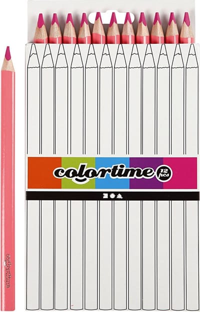 Creativ Company Triangular Jumbo colored pencils - Pink 12pcs.