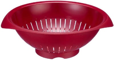 Westmark Vergiet/zeef, met verzonken handgrepen, binnendiameter: 25 cm, kunststof, BPA-vrij, kleur: rood, 2424227R