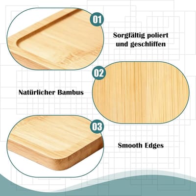 Onderzetters, vierkant, 9,5 cm, bamboe dienblad | Mozaïek onderzetters, bamboe dienblad voor onderzetters, thee, koffie, cake, drinkbekers, kaarsen, groene planten en handwerk