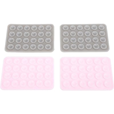 4 pièces Coque de téléphone à ventouse en silicone Facile à utiliser Multifonctionnel Support de téléphone à ventouse Rose Gris white