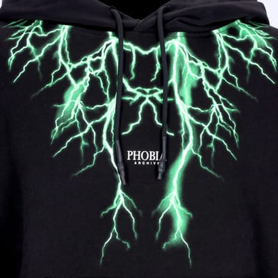 Lichtgewicht Heren Hoodie Lightning Balaclava Hoodie Zwart/groen