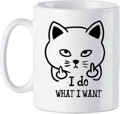 Koffie beker -thee mok Tekst I do what I want - grappige kat