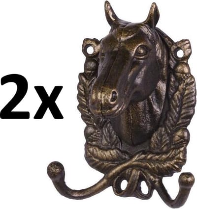 MadDeco - gietijzeren - wandhaken - paarden hoofd - 2 stuks