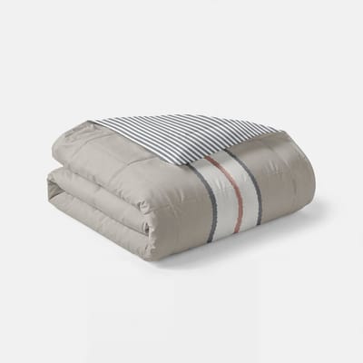 Byrklund Dekbed zonder overtrek Lined Up - 140x200 - 100% Polyester - Zand / Antraciet