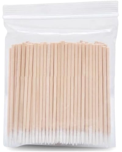 1000 Pcs Wooden Pointed Cotton Swabs Applicators Microblading Swabs Wooden Handle Cleaning Sticks 10cm Long for Eyebrows Tattoo Beauty Makeup Nails Keyboard