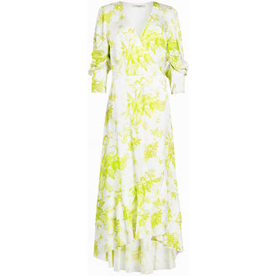 AllSaints Tage Riyaz Dress Chartreuse Yellow Maat: 30 | Maxi Jurken Outlet | Dames | Wit