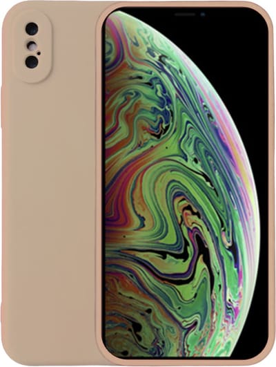 Smartphonica Telefoonhoesje Geschikt voor iPhone Xs Max siliconen hoesje - Backcover Siliconen Case - Beige geschikt voor iPhone Xs Max