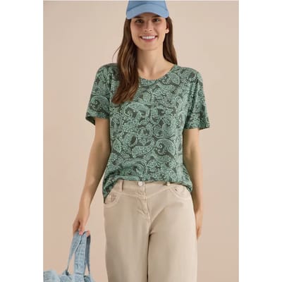 Shirt met ronde hals en patroon