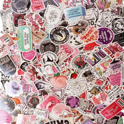 Romantische Boekmotief Stickers Set van 150 Stuks voor Journaling, Scrapbooking en E-Readers, Waterdicht en Herbruikbaar