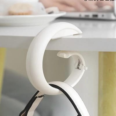 Draagbare Tas Haak Hanger Opvouwbare Houders Tafel Kantoor Decor Plastic Bureau Zijhaak Gebruik Handtas Reis Tas Organizer Haak Houder 1pc wit
