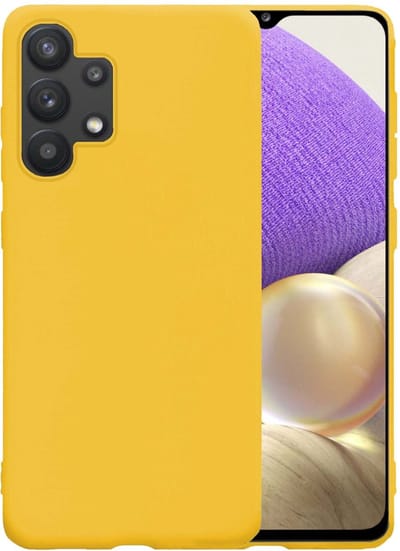 Hoesje - Geschikt voor Samsung Galaxy A32 4G - Sterk & Shockproof - Hoes Cover - Siliconen Case - Telefoonhoesjes - Geel