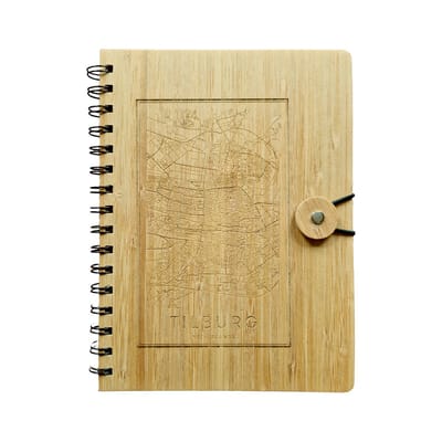 Notitieboek Bamboe - Tilburg kaart - Gegraveerd