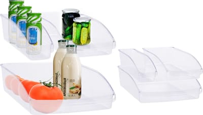 Excellent Houseware Koelkast/keuken organizer bakken set 6x stuks - transparant - kunststof - groente lades