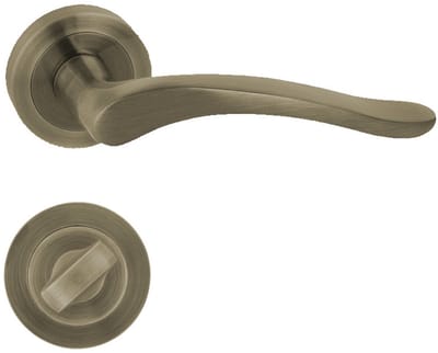 Domino® Deurkrukgarnituur BALLEN-R M3 - Mat bruin - WC met Ronde Rozette - Deurbeslag van aluminium - Deurklink voor badkamer, kelderdeur en binnendeur