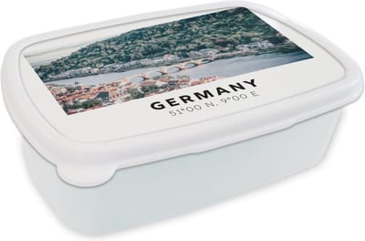 Broodtrommel Wit - Lunchbox - Brooddoos - Duitsland - Heidelberg - Water - 18x12x6 cm - Volwassenen