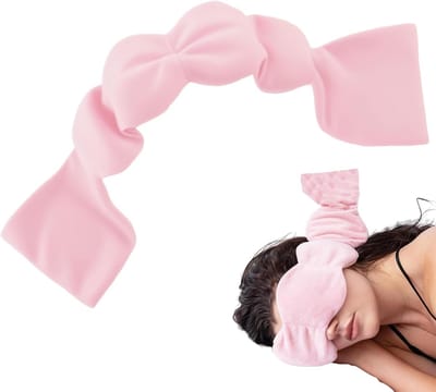 Verzwarend Oogmasker voor Reis en Slaap, Zwart Katoenen Slaapmasker met Parels, Ontspanning en Diepe Rust, 80 cm Lang, Ideaal voor Thuis en Op Reis