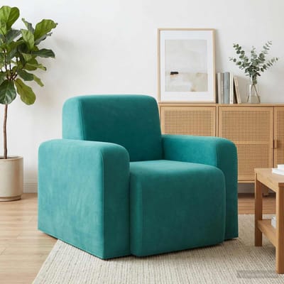 vidaXL - Fauteuil - Turquoise - fluweel