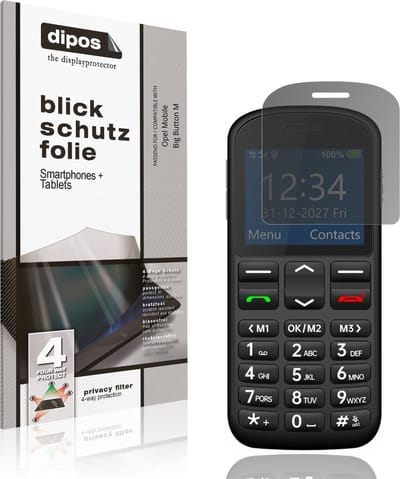 dipos – Matte Privacy Screenprotector geschikt voor Opel Mobile Big Button M | Anti-Spy Beschermfolie