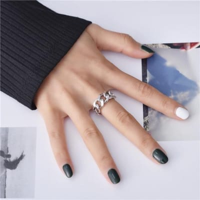 Bague ouverte en argent sterling 925 pour femme et homme, bijou de fête, couleur or, motif géométrique torsadé, S-R941 Resizable gray