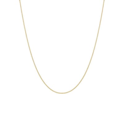 Lucardi Dames Stalen goldplated ketting gourmet 1mm - Ketting - Staal - goudkleurig - 45 cm