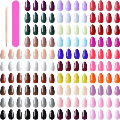 720 Stiletto Nepnagels in 30 Kleuren - Amandelvormige Volledige Dekking met Vijl en Nagelstick voor Thuisgebruik en Feestjes