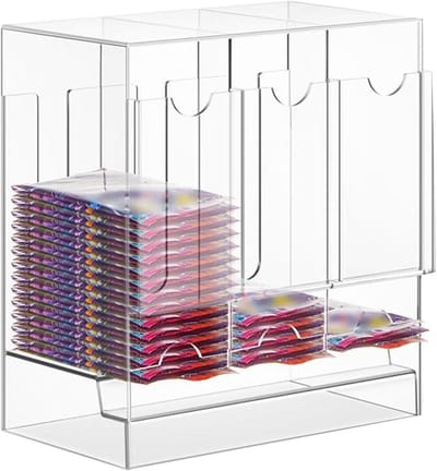 Acryl Kaartdispenser - Opbergdoos Kaarten - Kaarten Organiseren - 3 Sleuven Transparant - 22.9 cm - Transparant