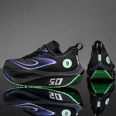 Carbonplaat Heren Hardloopschoenen Marathon Specialiteit Sport Ademend Lichtgewicht Dames Comfortabel Antislip Vrije tijd Sneakers 44 black