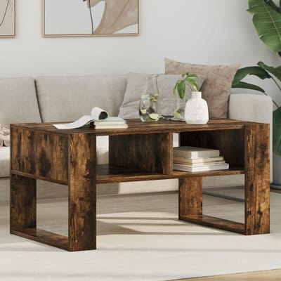 vidaXL - Salontafel - Rook - Eiken - 92 - x - 53 - x - 45 - cm - Bewerkt - hout