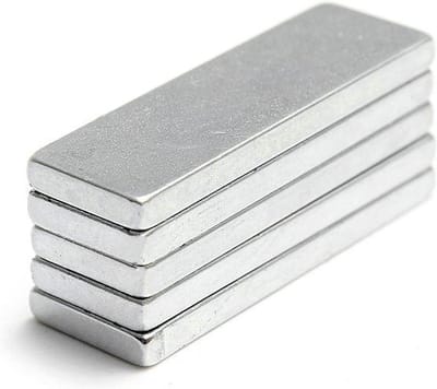 10x Super Magneten BlokMagneten 25 x 8 x 2 mm Neodymium N52 Vernikkeld