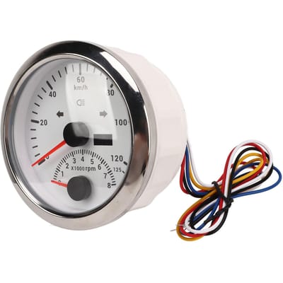 GPS Snelheidsmeter met Toerenteller 8000 RPM 85mm 3 3 8 in GPS Snelheidsmeter met Indicatielampje voor Marine ATV Voertuig gray