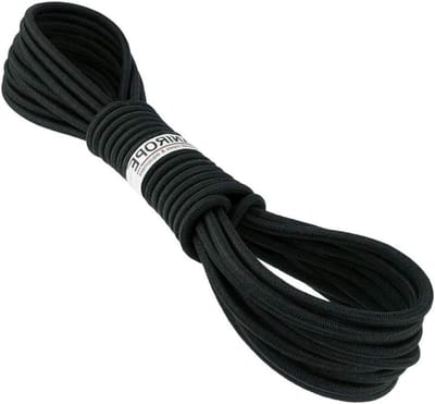 Rubberen touw - Span touw - Dekzeilen spannen - Slijtvast PE omvlochten - 6mm 30m - Zwart