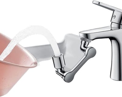 Swiveling 1440° Kraanaccessoire, Multifunctionele Uitschuifbare Verlenging voor Keuken en Badkamer, Verstelbare Kraanuitloop met Perlators