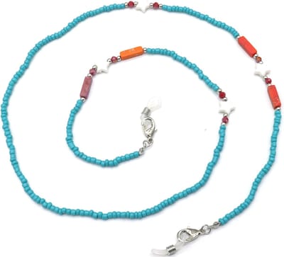 Brillenkoord - Kralen en Sterren - Ketting voor Zonnebril - Blauw